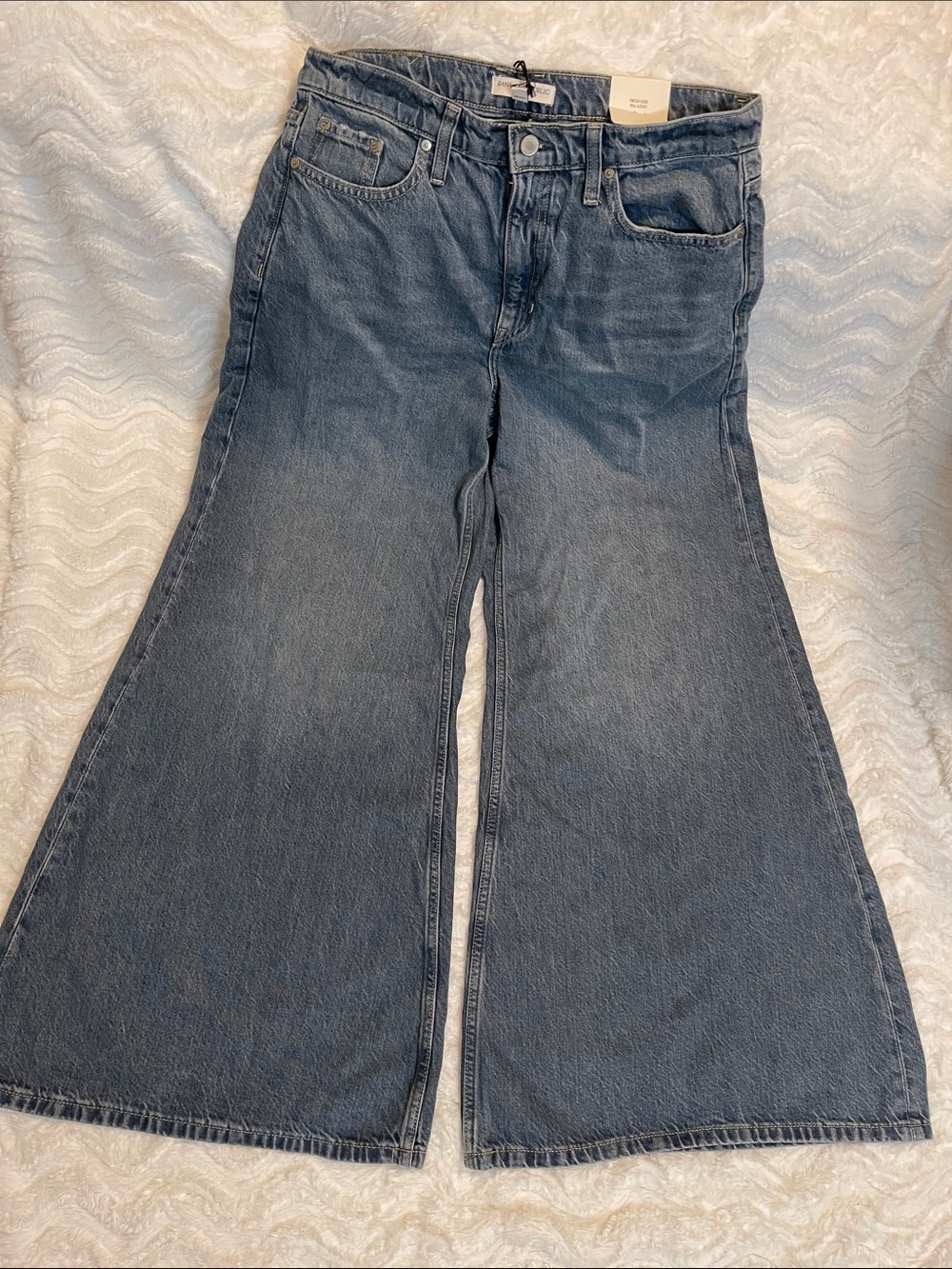 NWT Banana Republic High-Rise Wide-Leg Lightweight Palazzo Jeans - Picture 8 of 14